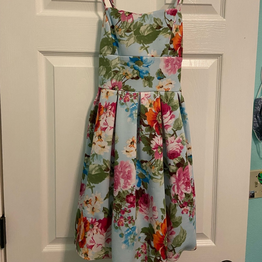 Blue floral dress